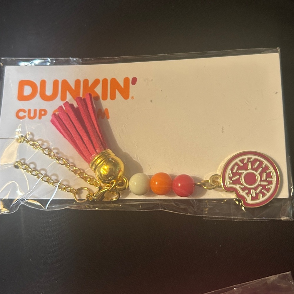 Limited edition Dunkin' Cup Charms & Donut Straw Cover 5 pc Bundle - Picture 6 of 10